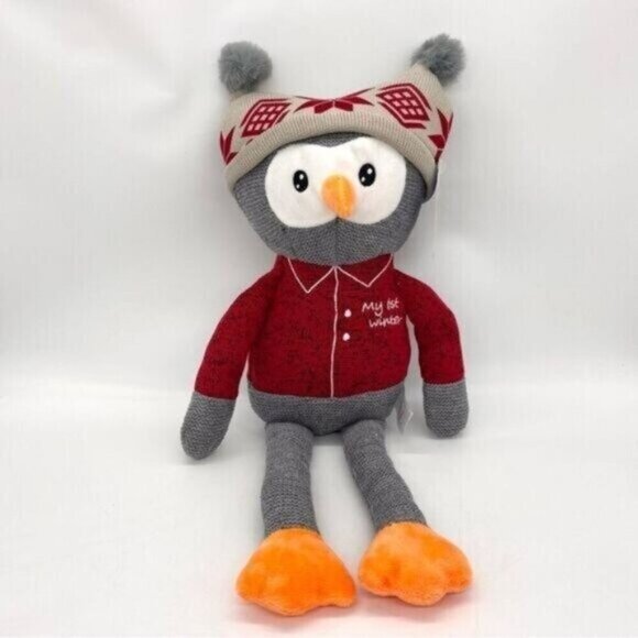 My 1st Winter Owl Plush Baby Rattle Toy New - Picture 1 of 8